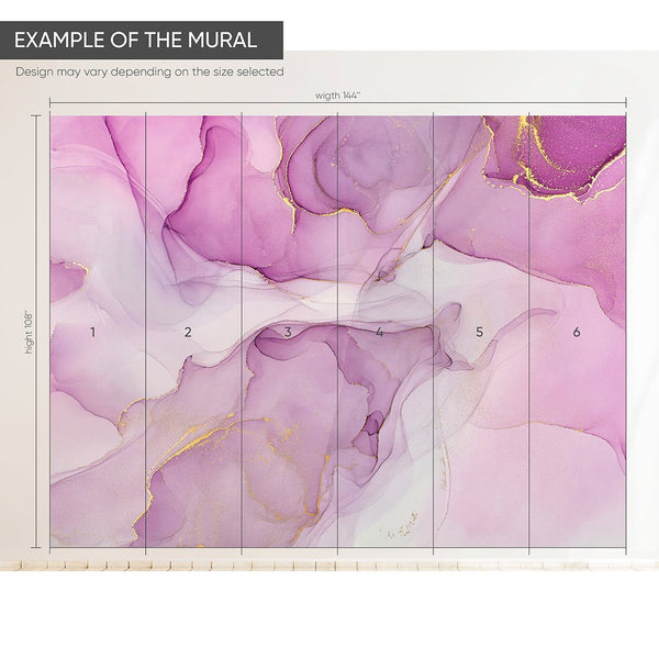 Pink Watercolor ink Wall Mural CCM042 - CostaCover - Peel and stick Removable Wallpaper - accent wallpaper - adhesive wallpaper - adhesive wallpaper design