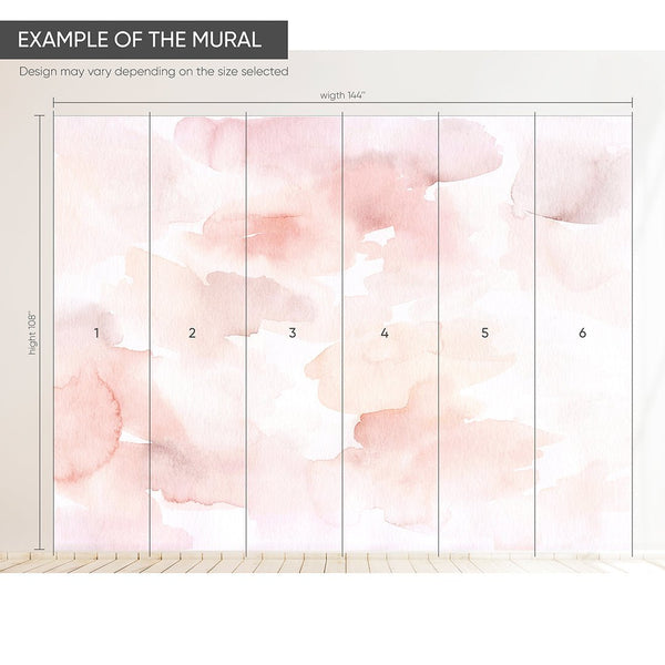 Pink Watercolor Painting Wall Mural CCM104 - CostaCover - Peel and stick Removable Wallpaper - 3d wall painting - Abstract - abstract wallpaper