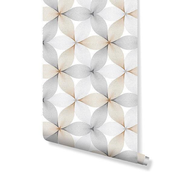 Geometric Linear Flower Petal Wallpaper CC184 - CostaCover - Peel and stick Removable Wallpaper - Abstract - abstract wallpaper - adhesive wallpaper