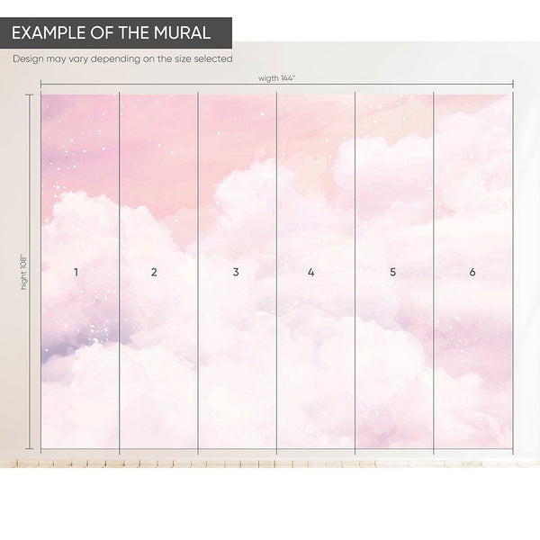 Pink Purple Cloud Wall Mural CCM084 - CostaCover - Peel and stick Removable Wallpaper - 3d wall murals - 3d wall painting - Abstract