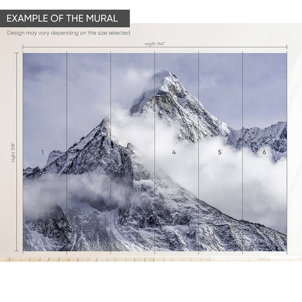 Foggy Rocky Mountains Wall Mural CCM047 - CostaCover - Peel and stick Removable Wallpaper - accent wallpaper - bedroom interior - bedroom wallpaper