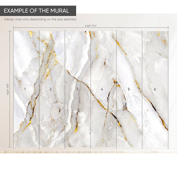 White & Gold Marble Texture Wall Mural CCM030 - CostaCover - Peel and stick Removable Wallpaper - abstract wallpaper - accent wallpaper - adhesive wallpaper