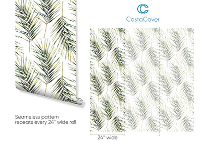 Tropical Palm Leaves Wallpaper CC030