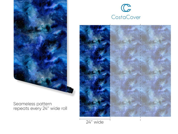 Magical Space & Stars Wallpaper CC098 - CostaCover - Peel and stick Removable Wallpaper - abstract wallpaper - accent wallpaper - adhesive wallpaper
