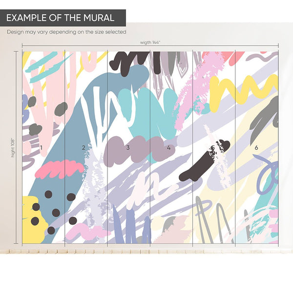 Abstract Colorful Painting Wall Mural CCM020 - CostaCover - Peel and stick Removable Wallpaper - 3d wall murals - accent wallpaper - adhesive wallpaper