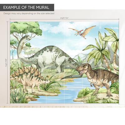 Dinosaurs on the river in Jurassic Park Self Adhesive Wall Mural CCM095