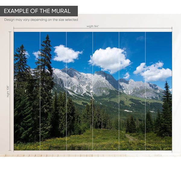 Mountain Landscape Wall Mural CCM048 - CostaCover - Peel and stick Removable Wallpaper - accent wallpaper - adhesive wallpaper - Decorative wallpaper