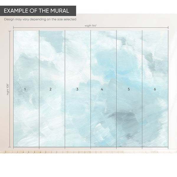 Blue Brush Strokes Wall Mural CCM072 - CostaCover - Peel and stick Removable Wallpaper - 3d wall murals - abstract wall art - abstract wallpaper