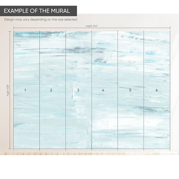 Blue Brush Strokes Wall Mural CCM075 - CostaCover - Peel and stick Removable Wallpaper - 3d wall murals - 3d wall painting - Abstract