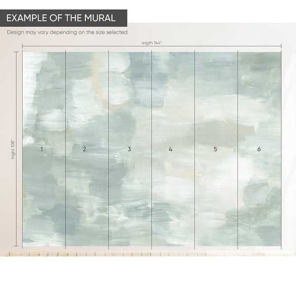 Green Brush Strokes Wall Mural CCM071 - CostaCover - Peel and stick Removable Wallpaper - 3d wall murals - Abstract - abstract wall art