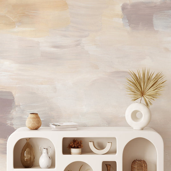 Beige Brush Strokes Wall Mural CCM074 - CostaCover - Peel and stick Removable Wallpaper - 3d wall painting - Abstract - abstract wall art