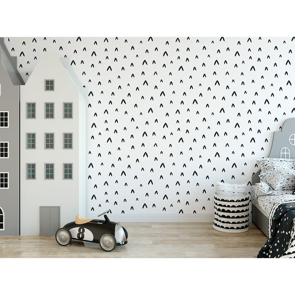 Black & White Chevron Wallpaper CC018 - CostaCover - Peel and stick Removable Wallpaper - Abstract - abstract wallpaper - Black and white