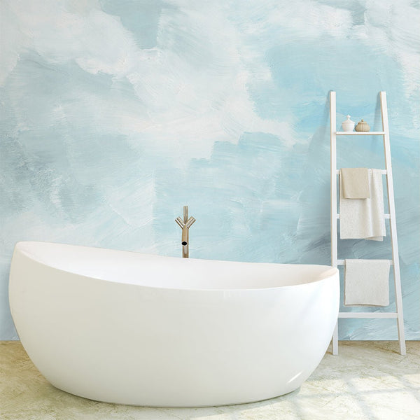 Blue Brush Strokes Wall Mural CCM072 - CostaCover - Peel and stick Removable Wallpaper - 3d wall murals - abstract wall art - abstract wallpaper