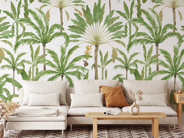 Exotic Palms Wall Mural CCM067 - CostaCover - Peel and stick Removable Wallpaper - accent wallpaper - adhesive wallpaper - adhesive wallpaper design