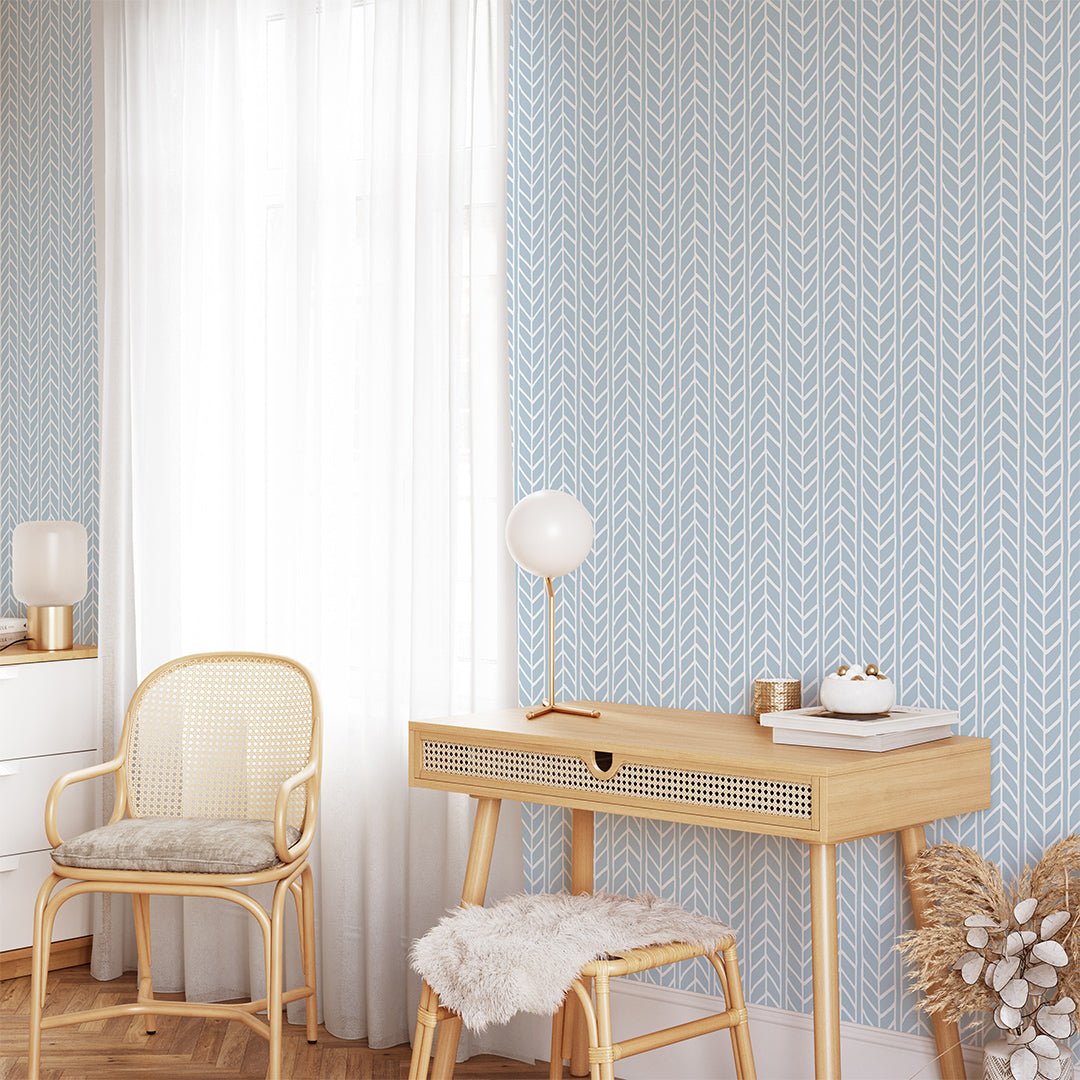 Geometric Blue Chevron Wallpaper