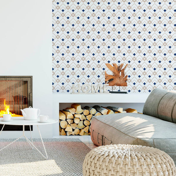 Geometric Diamond Bedroom Wallpaper CC124 - CostaCover-Peel and stick Removable Wallpaper-Abstract-abstract wallpaper-adhesive wallpaper