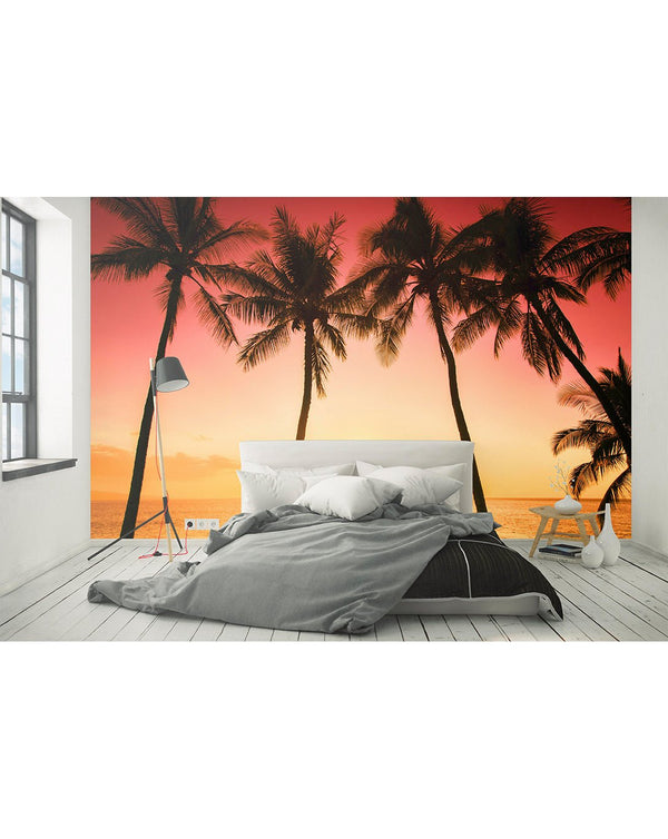 Ocean Beach & Sunset Wall Mural CCM003 - CostaCover - Peel and stick Removable Wallpaper - accent wallpaper - adhesive wallpaper - bathroom wallpaper