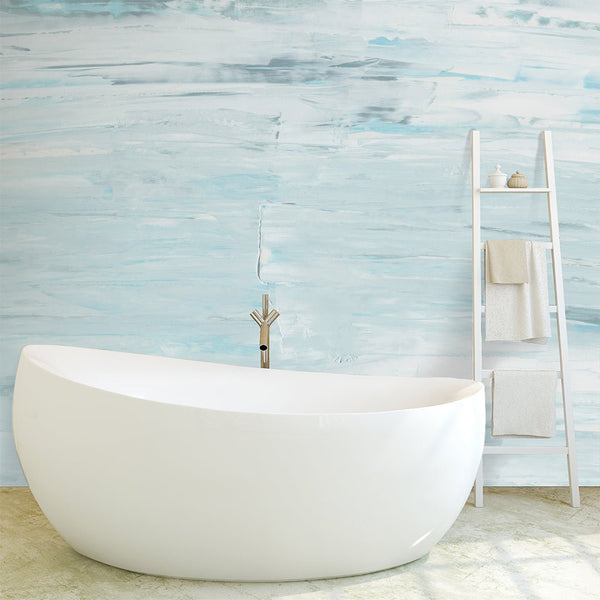 Blue Brush Strokes Wall Mural CCM075 - CostaCover - Peel and stick Removable Wallpaper - 3d wall murals - 3d wall painting - Abstract