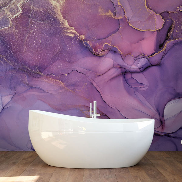 Very Peri Purple Watercolor Ink Wall Mural CCM056 - CostaCover - Peel and stick Removable Wallpaper - Abstract - abstract wall art - abstract wallpaper