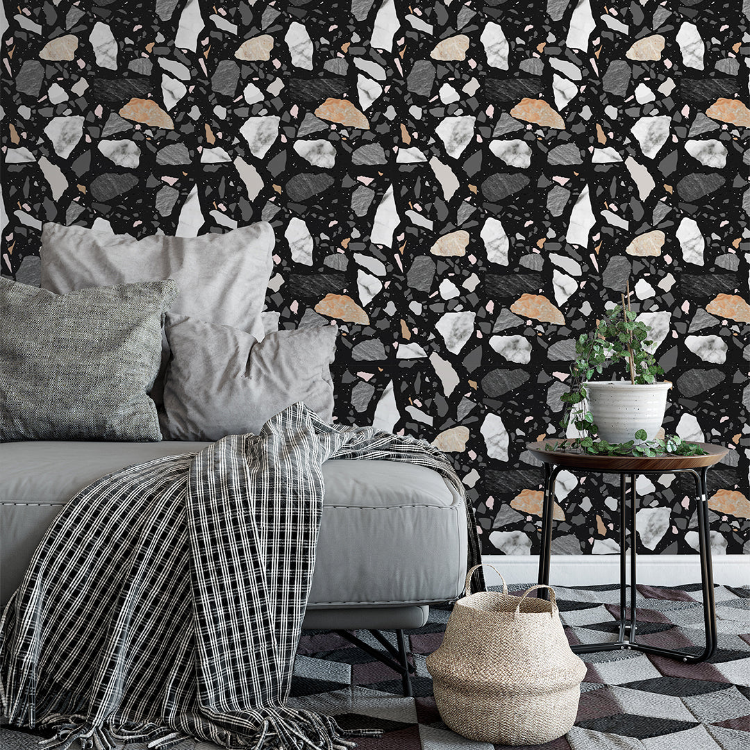Black & Gray Stones Wallpaper CC266