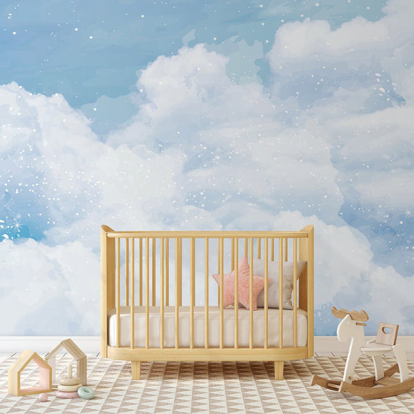 Blue Sky & White Clouds Wall Mural CCM099 - CostaCover - Peel and stick Removable Wallpaper - 3d wall murals - 3d wall painting - abstract wallpaper