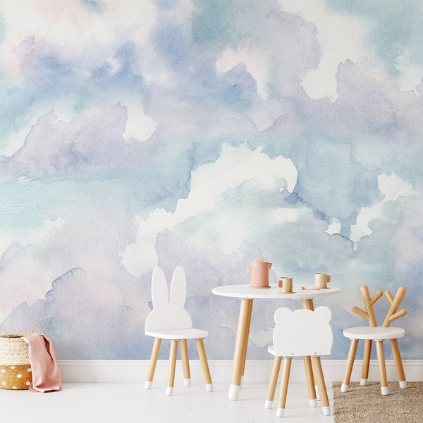 Watercolor Blue Sky Wall Mural CCM103 - CostaCover - Peel and stick Removable Wallpaper - 3d wall murals - 3d wall painting - Abstract