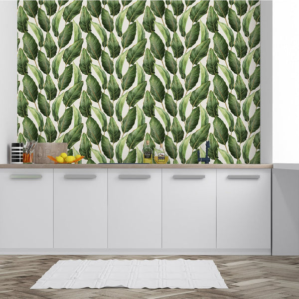 Tropical Banana Leaves Wallpaper CC220 - CostaCover - Peel and stick Removable Wallpaper - Banana leaves - Banana leaves wallpaper - dining room wallpaper