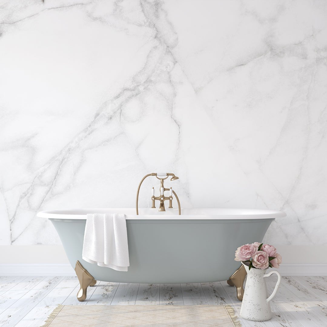 White and Gray Marble Texture Wall Mural