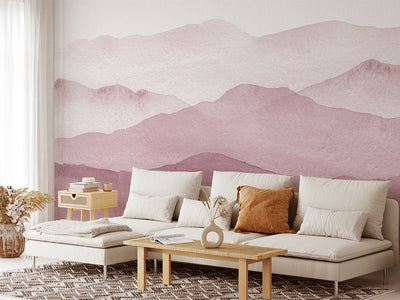 Purple Watercolor Mountains Wall Mural CCM063