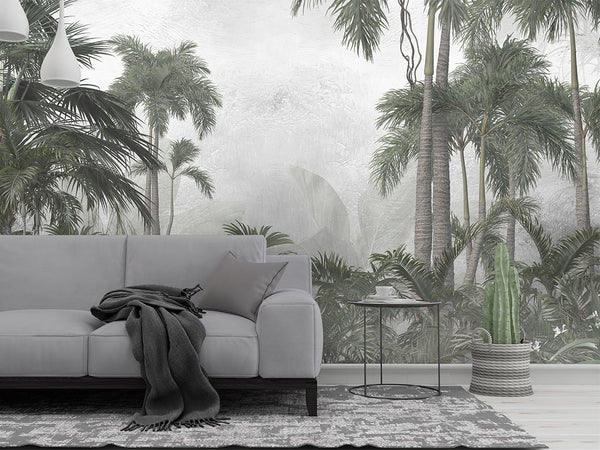 Mystic Jungle Tropical Wall Mural CCM087 - CostaCover - Peel and stick Removable Wallpaper - accent wallpaper - adhesive wallpaper - adhesive wallpaper design