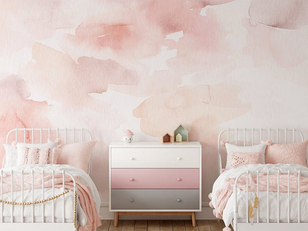 Pink Watercolor Painting Wall Mural CCM104 - CostaCover - Peel and stick Removable Wallpaper - 3d wall painting - Abstract - abstract wallpaper