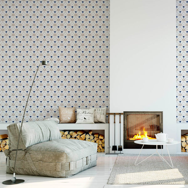 Geometric Diamond Bedroom Wallpaper CC124 - CostaCover-Peel and stick Removable Wallpaper-Abstract-abstract wallpaper-adhesive wallpaper