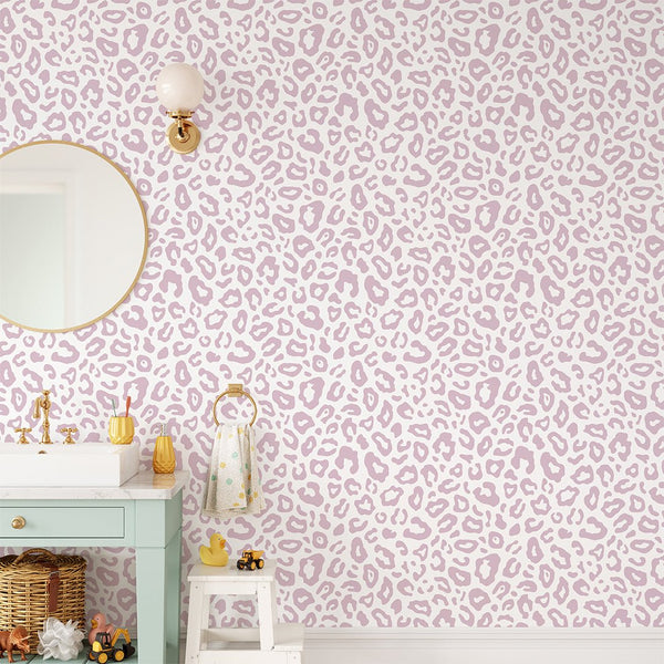 Pink Leopard Spots Wallpaper CC221 - CostaCover - Peel and stick Removable Wallpaper - animal print - Animal print wallpaper - bedroom interior