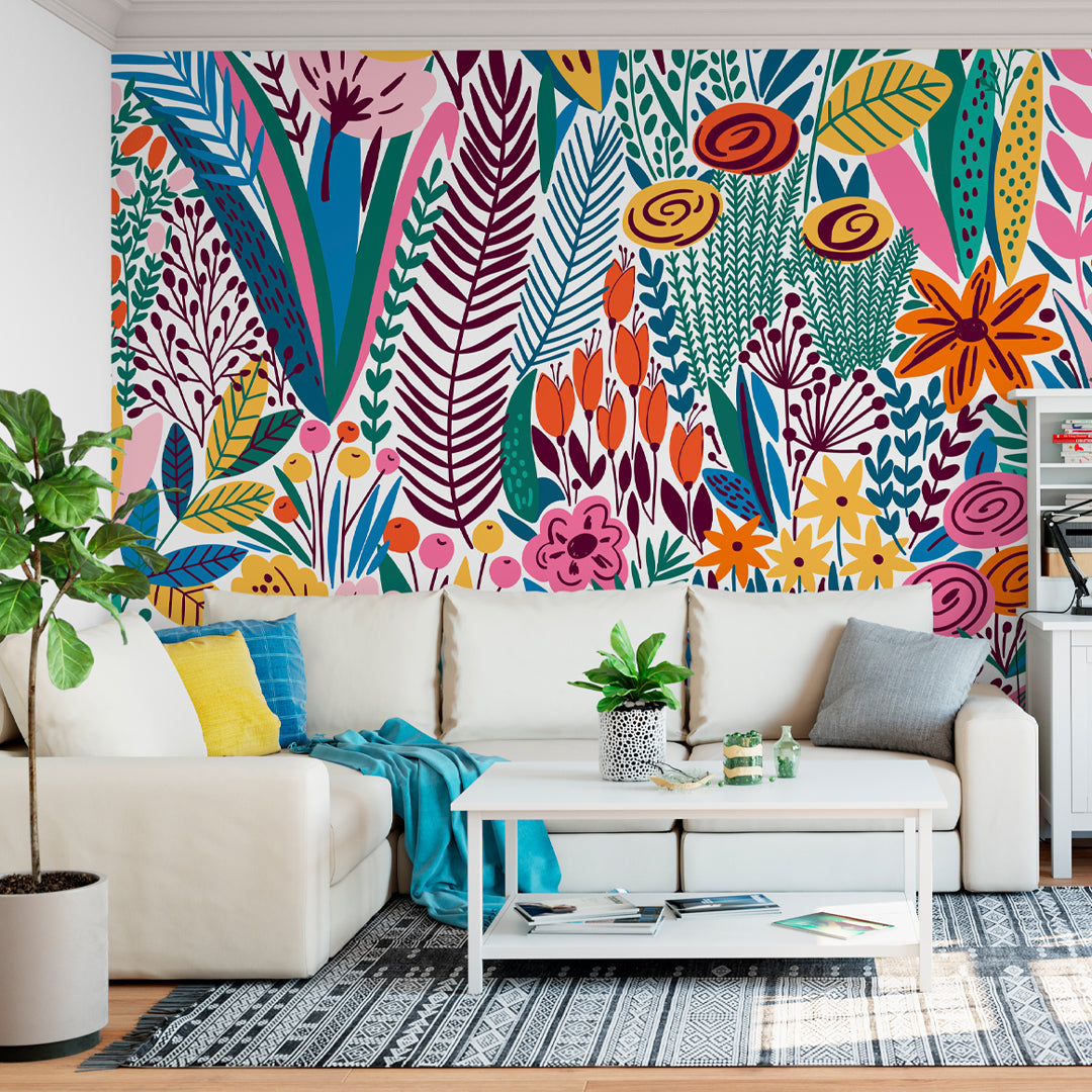 Colorful Flowers Wall Mural CCM120