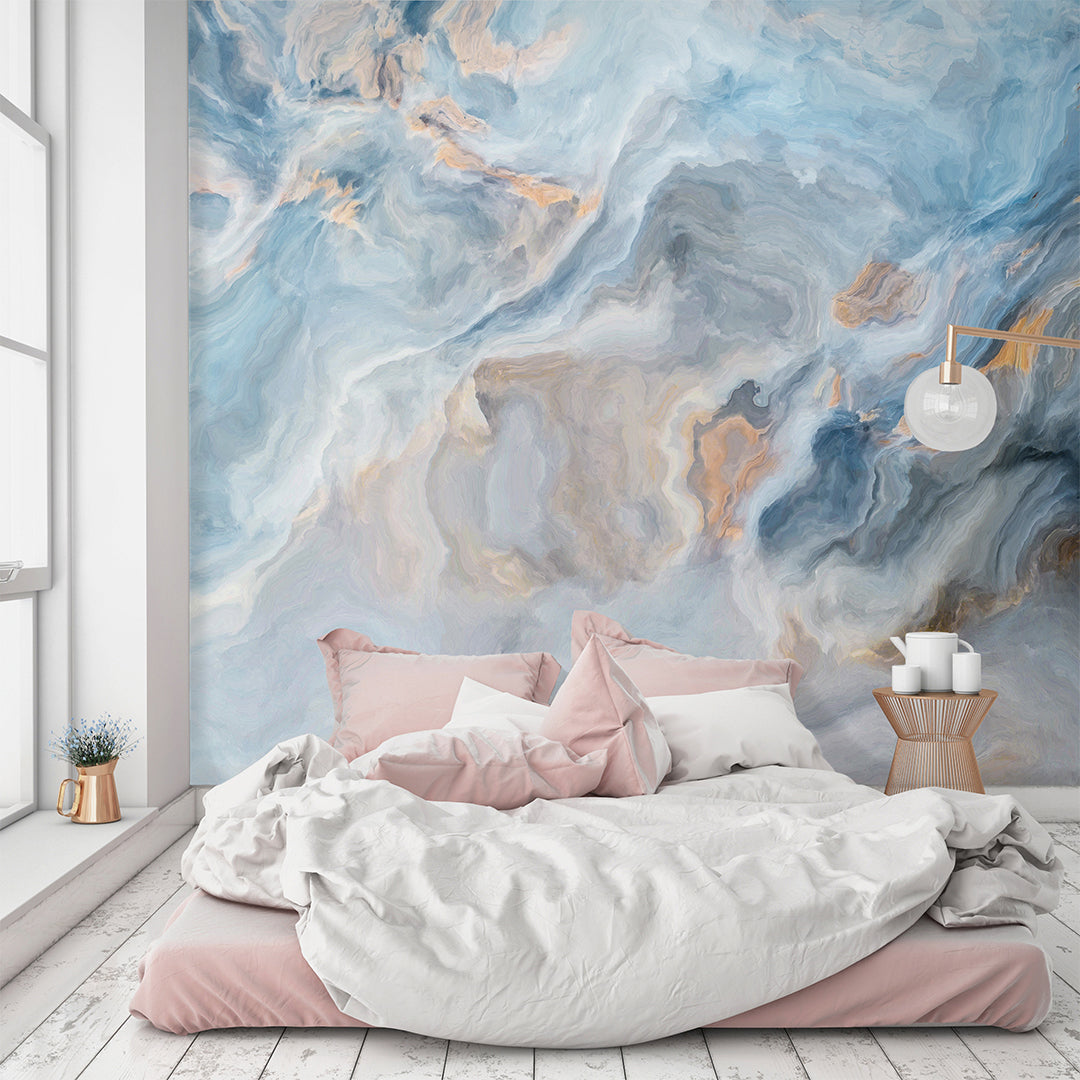 Blue & Gray Marble Texture Wall Mural CCM054