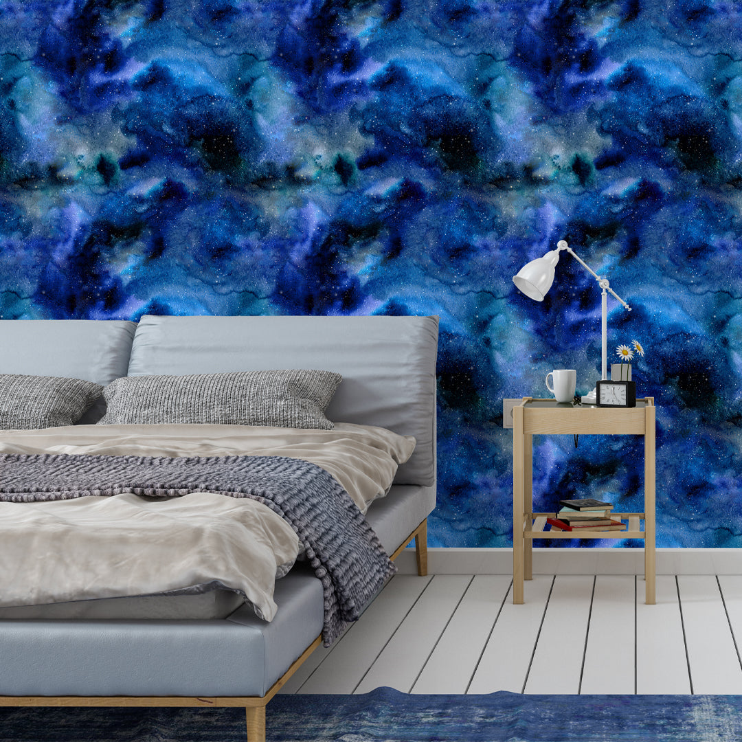 Magical Space and Stars Self Adhesive Fabric Wallpaper CC098