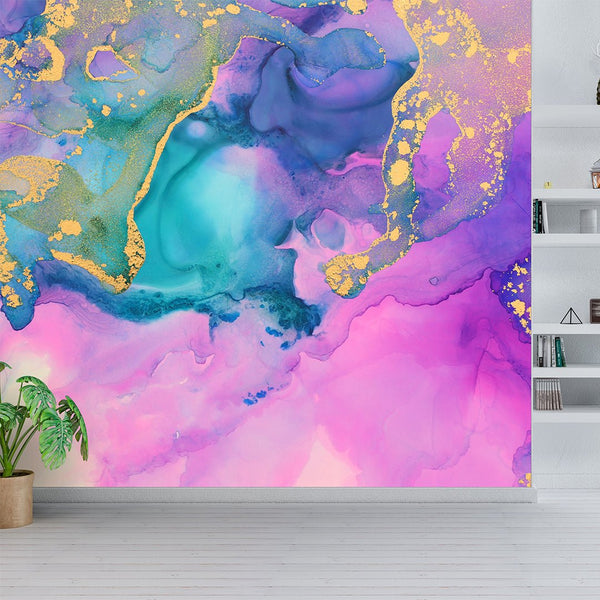 Colorful Watercolor Ink Wall Mural CCM058 - CostaCover - Peel and stick Removable Wallpaper - abstract wallpaper - accent wallpaper - adhesive wallpaper