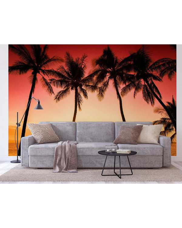 Ocean Beach & Sunset Wall Mural CCM003 - CostaCover - Peel and stick Removable Wallpaper - accent wallpaper - adhesive wallpaper - bathroom wallpaper