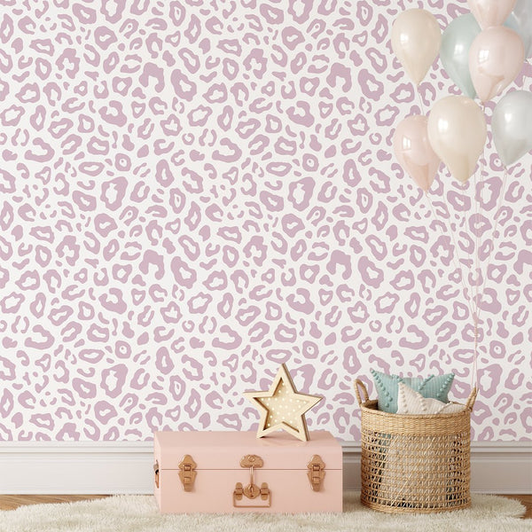 Pink Leopard Spots Wallpaper CC221 - CostaCover - Peel and stick Removable Wallpaper - animal print - Animal print wallpaper - bedroom interior