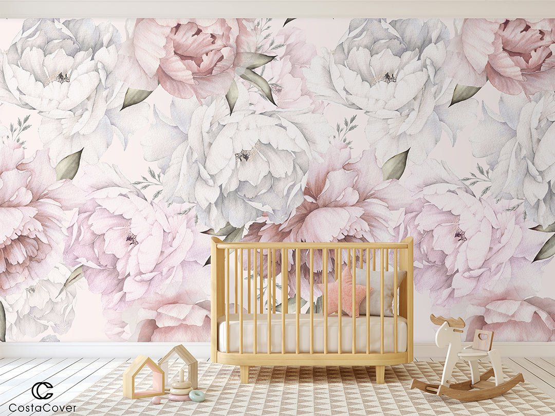Blush Pink Peony Wall Mural CCM107 – CostaCover