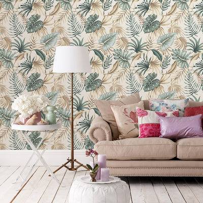 Tropical Palm Leaves Wallpaper CC027