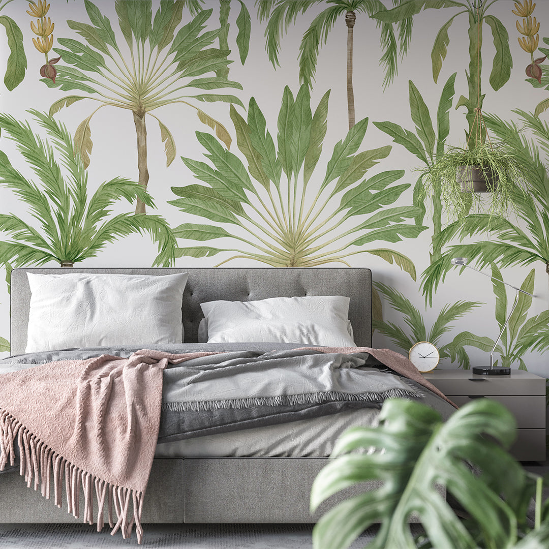 Exotic Palms Repeated Wall Mural Tropical Self Adhesive Decal CCM067