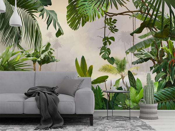 Jungle Tropical Wall Mural CCM062 - CostaCover - Peel and stick Removable Wallpaper - 3d wall murals - adhesive wallpaper - baby bedroom