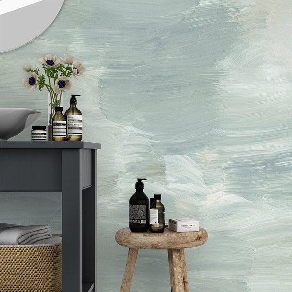 Green Brush Strokes Wall Mural CCM071 - CostaCover - Peel and stick Removable Wallpaper - 3d wall murals - Abstract - abstract wall art