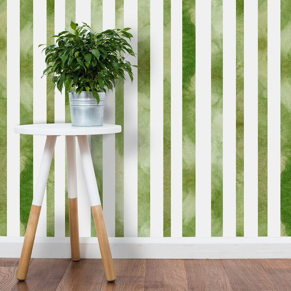 Green Vertical Lines Wallpaper CC264 - CostaCover - Peel and stick Removable Wallpaper - abstract lines - abstract wallpaper - accent wallpaper