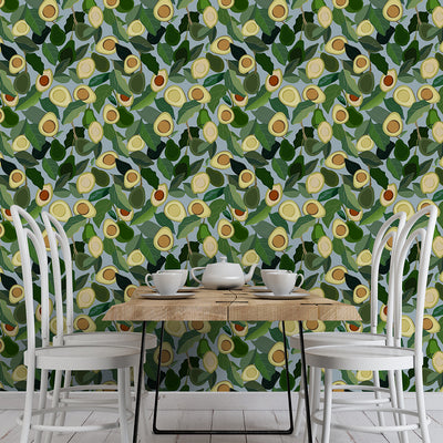 Avocado & Green Leaves Wallpaper CC231