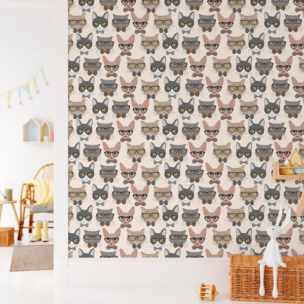 Cute Cats Wallpaper CC036 - CostaCover - Peel and stick Removable Wallpaper - abstract wallpaper - adhesive wallpaper - animal print