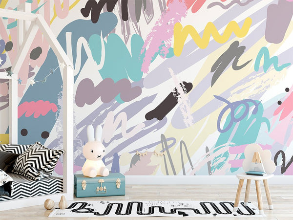 Abstract Colorful Painting Wall Mural CCM020 - CostaCover - Peel and stick Removable Wallpaper - 3d wall murals - accent wallpaper - adhesive wallpaper