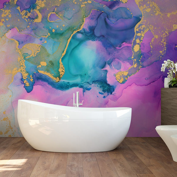Colorful Watercolor Ink Wall Mural CCM058 - CostaCover - Peel and stick Removable Wallpaper - abstract wallpaper - accent wallpaper - adhesive wallpaper