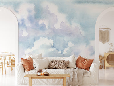 Watercolor Blue Sky Wall Mural CCM103